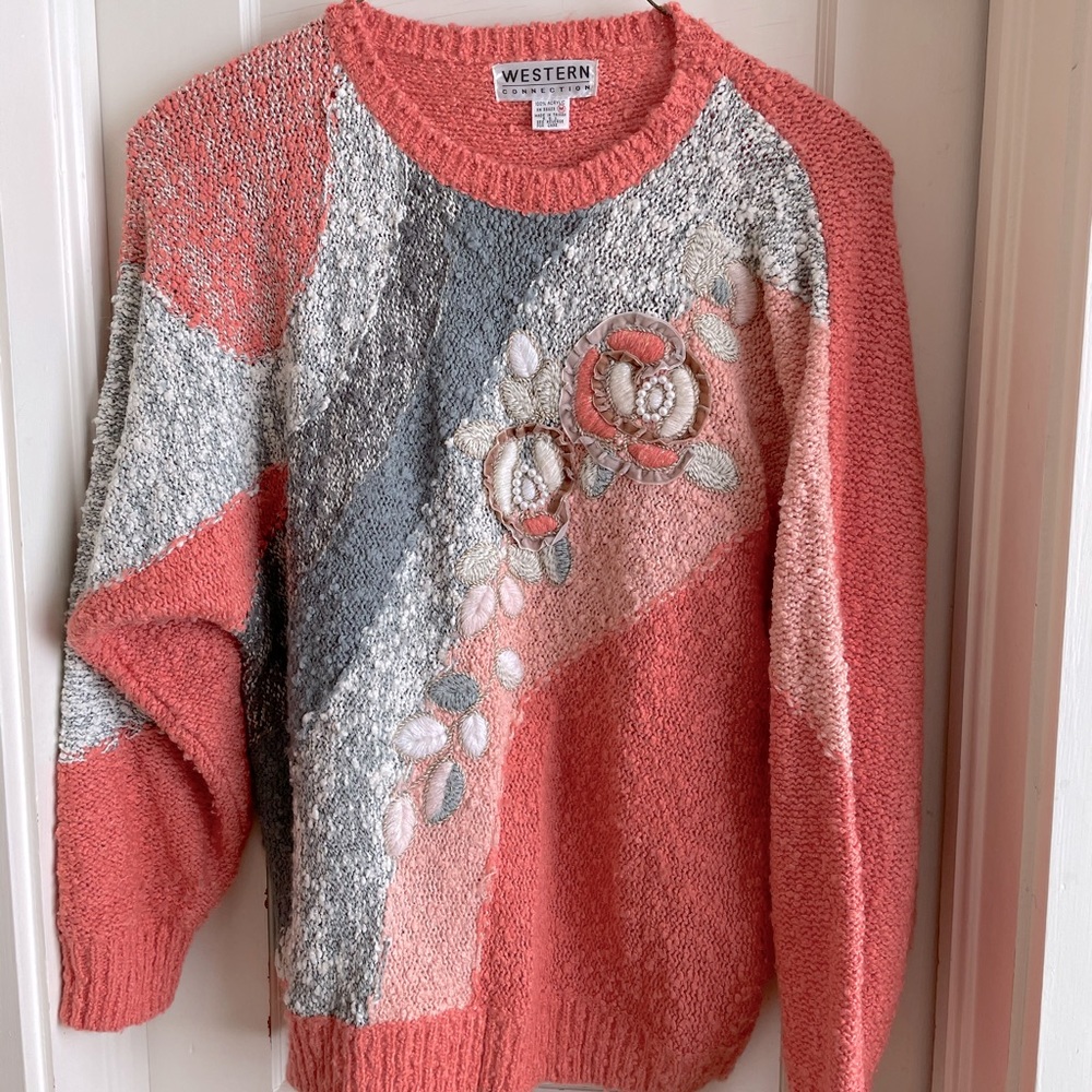 Oh SO Cute Peach Vintage Sweater